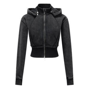 Washed Crop Fleece Hoodie