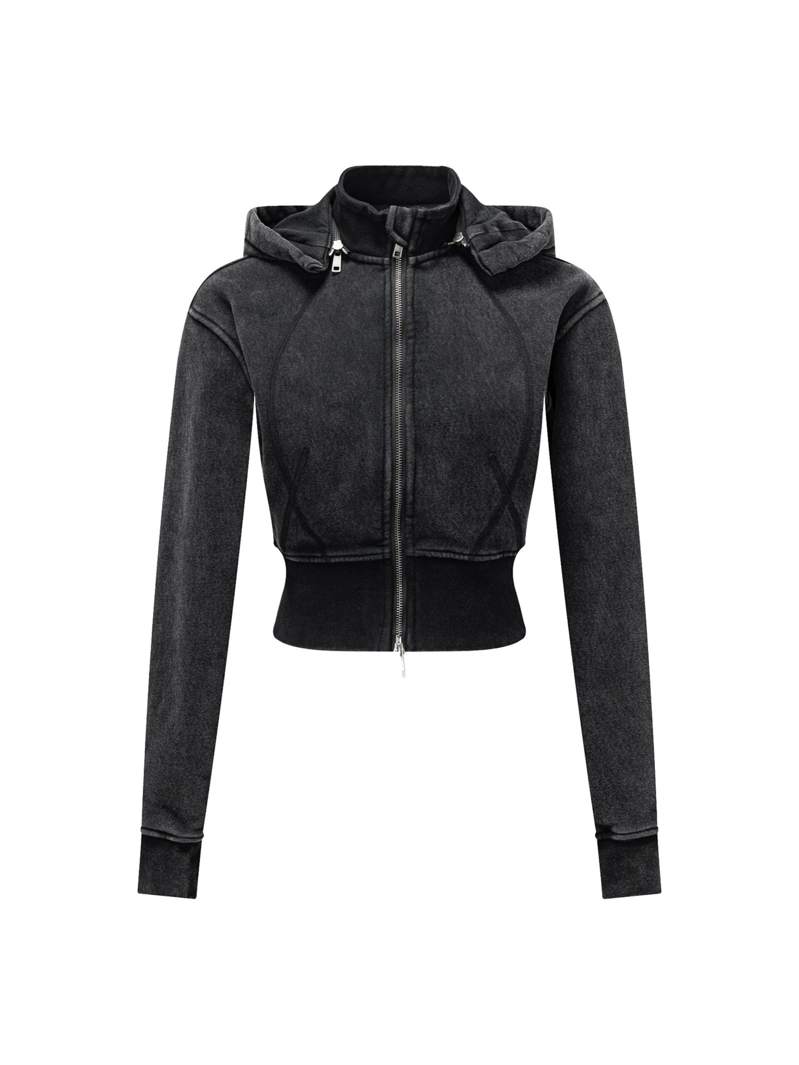 Washed Crop Fleece Hoodie