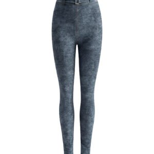Faux Denim Zip-Fly Leggings