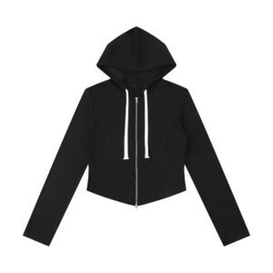 Slim Crop Full-Zip Hoodie