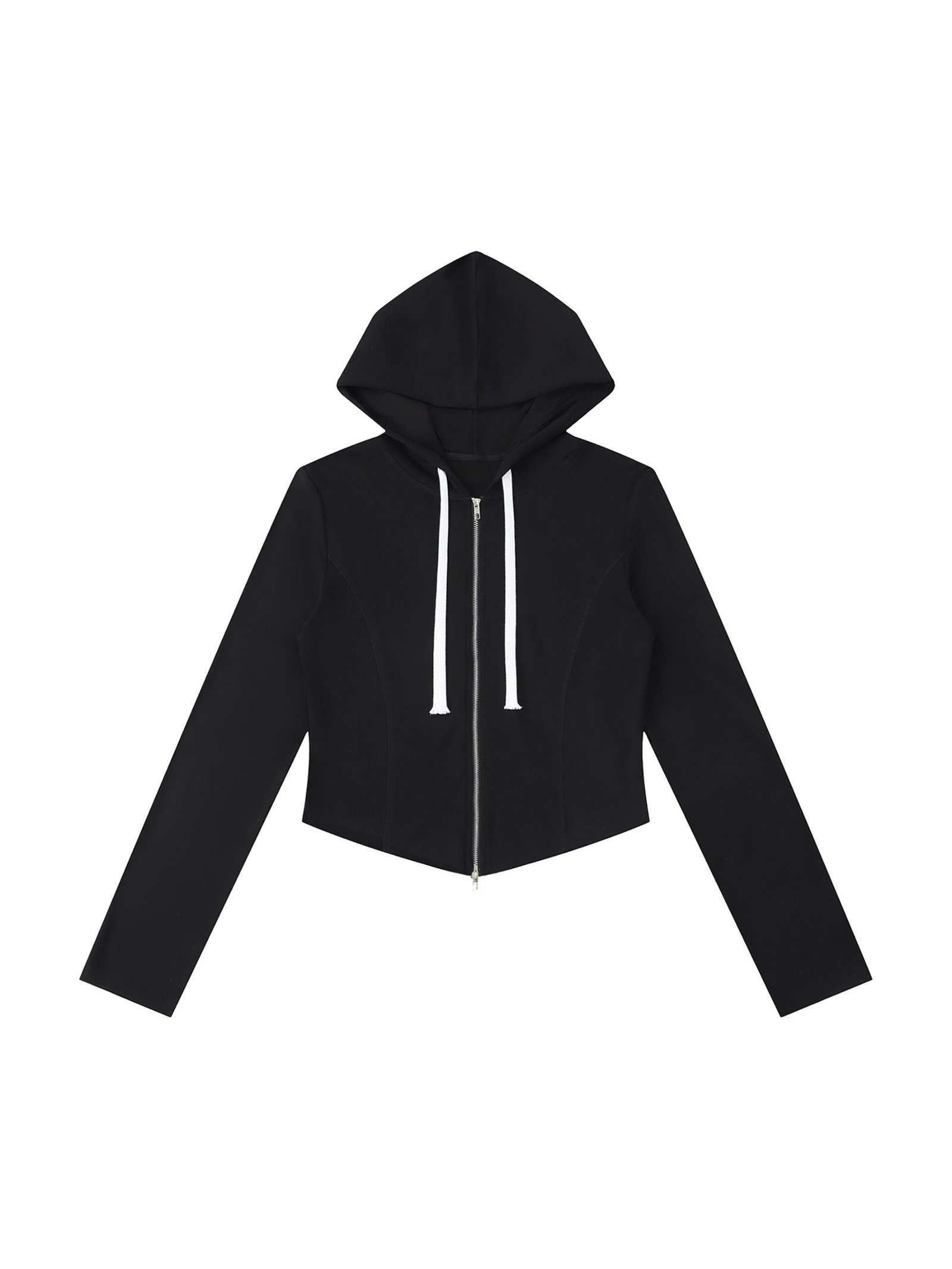 Slim Crop Full-Zip Hoodie